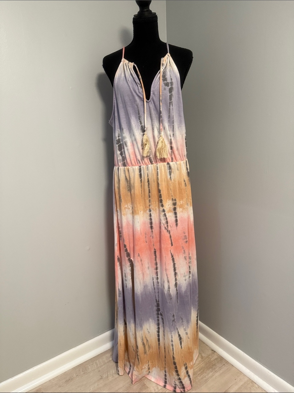 VENUS Tie-Dye Maxi Dress - Purple, Pink, Tan